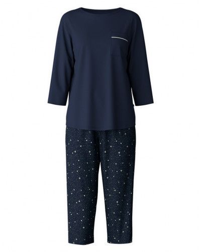 Pyjama 3/4 Calida Sweet Dreams 100% Cotton (Peacoat Blue)