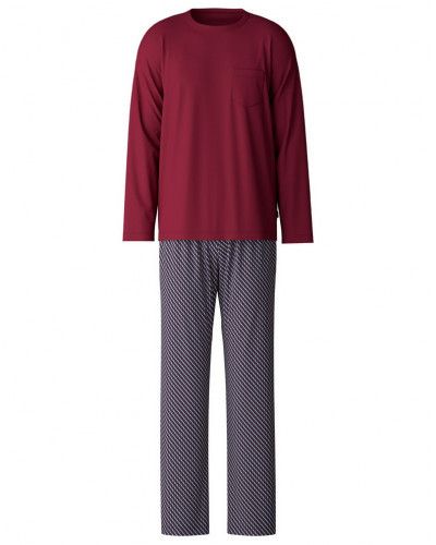 Pyjama long Calida Relax Imprint 100% cotton (Mars Red)