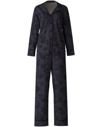 Pyjamas long sleeve butonned Calida Winter Dreams 100% Cotton (Dark Lapis Blue)