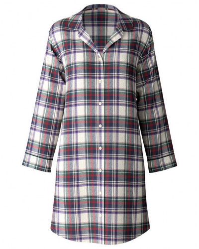 Nightdress long sleeves Calida Holiday Dreams 100% cotton (Charm Cream)