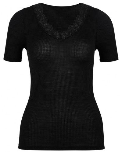 Top manches courtes Calida Laine & Soie Joy (Noir)