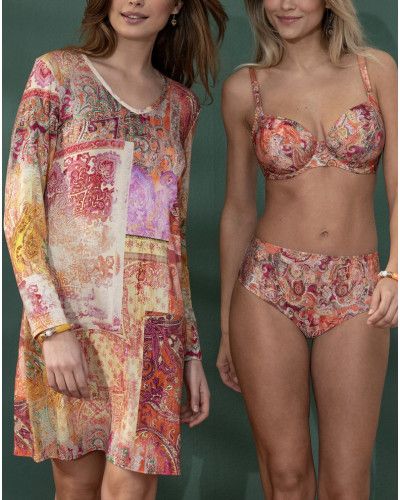 Nuisette manches longues Antigel Cachemire en Fête (Orange Multico)