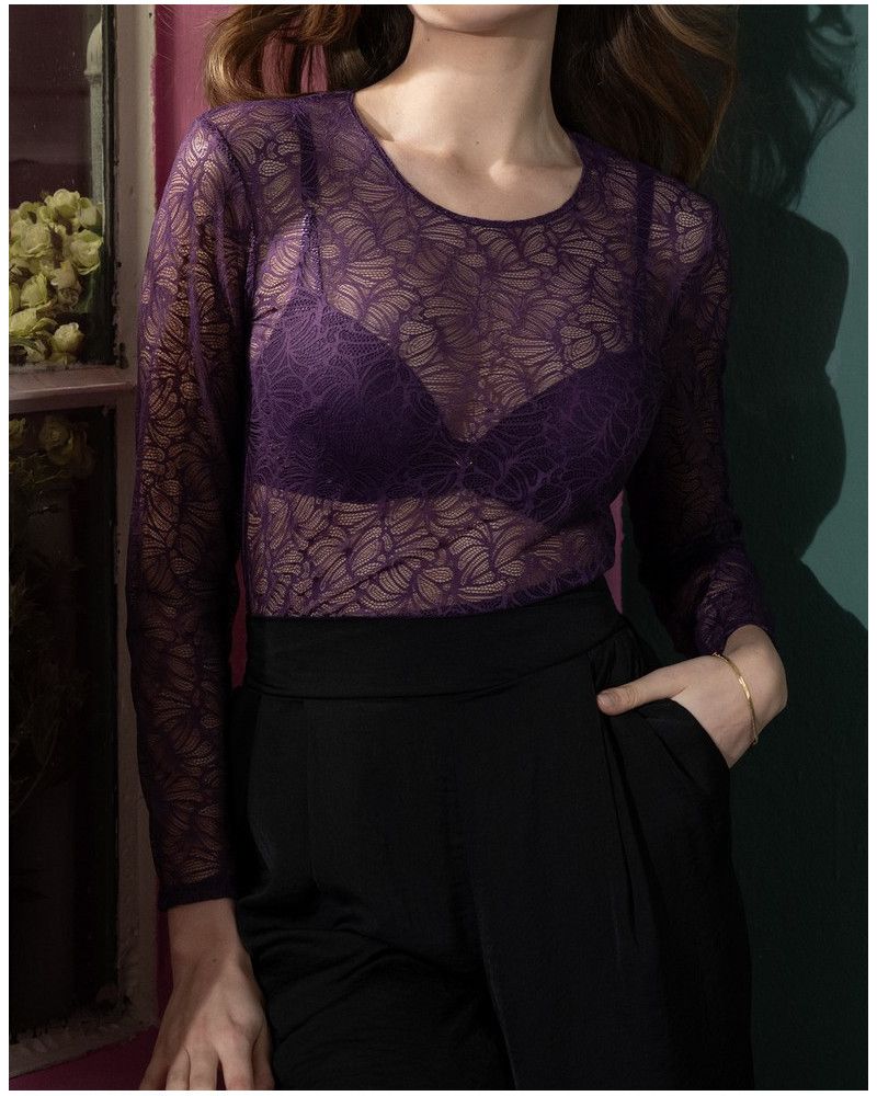 Long sleeves tee-shirt Antigel Atelier Séduction (Prune Magic)