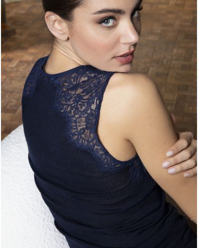 Camiseta de interior lana y seda Lise Charmel Plaisir Caresse (Pierre Bleue)