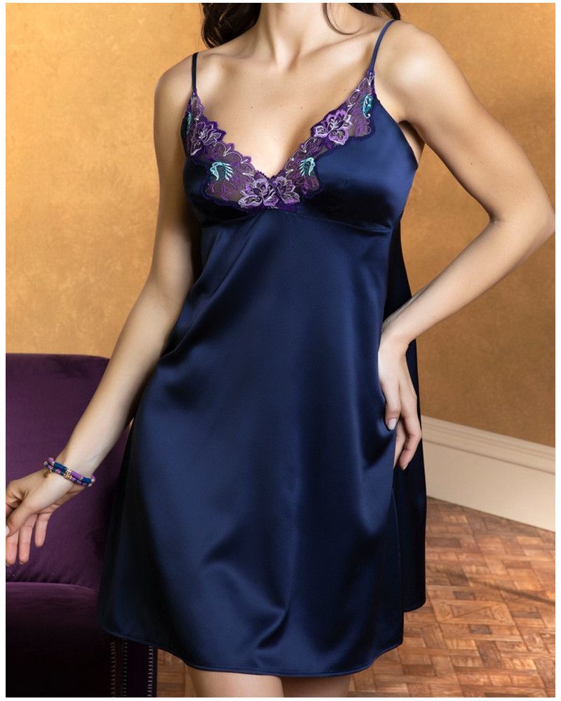 Silk seduction nightdress Lise Charmel Déesse Désirs (Mauve Désir)