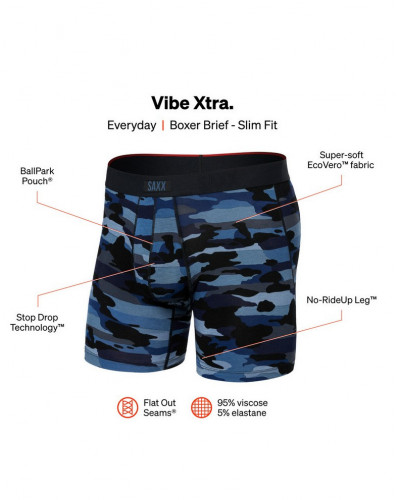 Bóxer con bragueta Saxx Vibe Xtra (Camo / Navy)