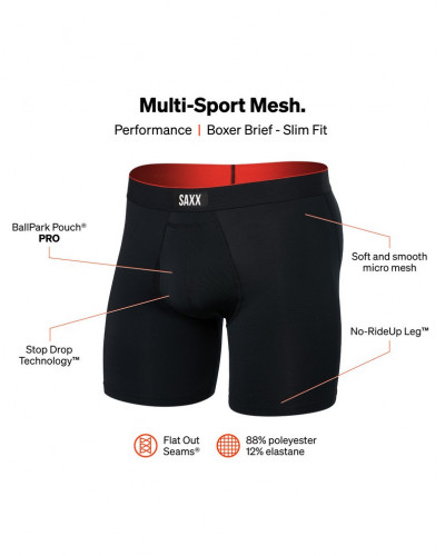 Boxer con bragueta Saxx Multi-sport Mesh (Noir)