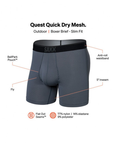 Boxer con bragueta Quest Quick Dry Mesh Saxx ( Turbulence )