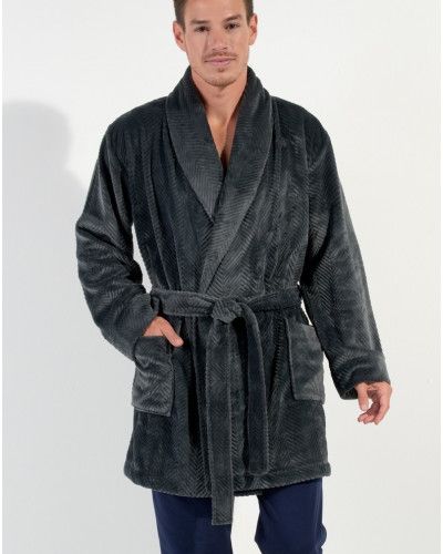 Robe de chambre polaire courte HOM Everest (Gris)