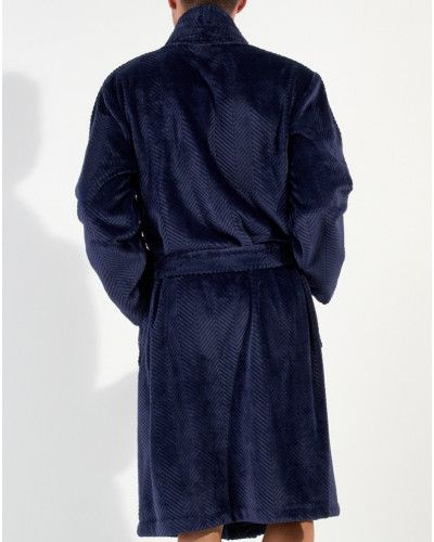 Fleece dressing gown HOM Everest (Marine)