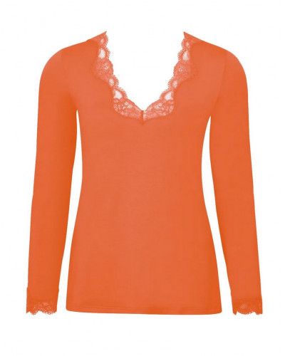 Tee shirt long sleeves V-neck Antigel Simply Perfect (Orange Safrané)