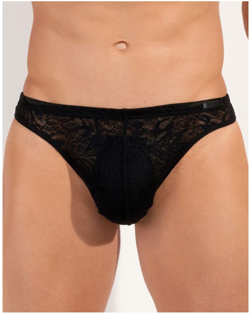 Tanga encaje HOM Free Cut Lace (Negro)