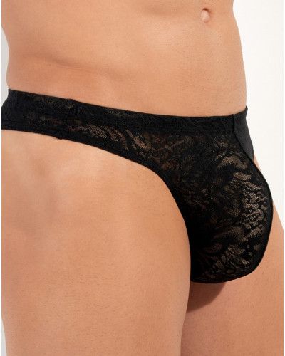 Tanga encaje HOM Free Cut Lace (Negro)