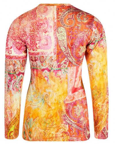 Long sleeves tee-shirt Antigel Cachemire en Fête (Orange Multico)