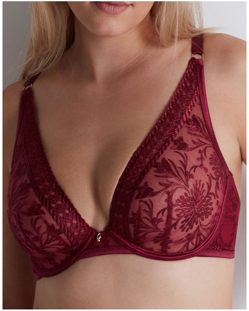Triangle plunge bra Aubade Magnetic Spell (Crimson Red)