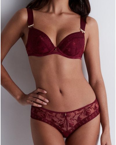 Padded plunge bra Aubade Magnetic Spell (Crimson Red)