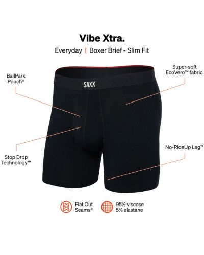 Boxer Saxx Vibe Xtra Super Soft (Negro)