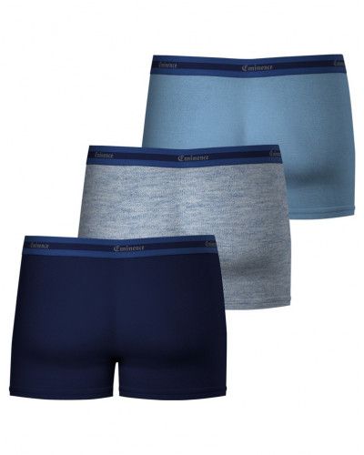 Juego de 3 calzoncillos de algodón orgánico Eminence (Marine/bleu chiné/ciel)