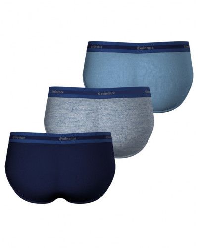 Paquete de 3 calzoncillos algodón orgánico Eminence Selection (Marine/Bleu Chiné/Ciel)