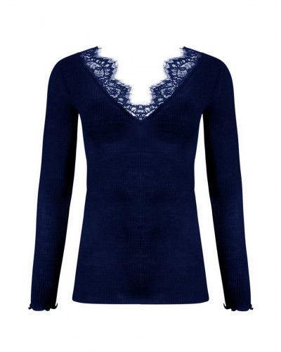 Camiseta mangas largas lana y seda Lise Charmelle Plaisir Caresse (Pierre Bleue)