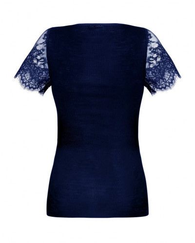 Tee-shirt manches courtes laine et soie Lise Charmel Plaisir Caresse (Pierre Bleue)