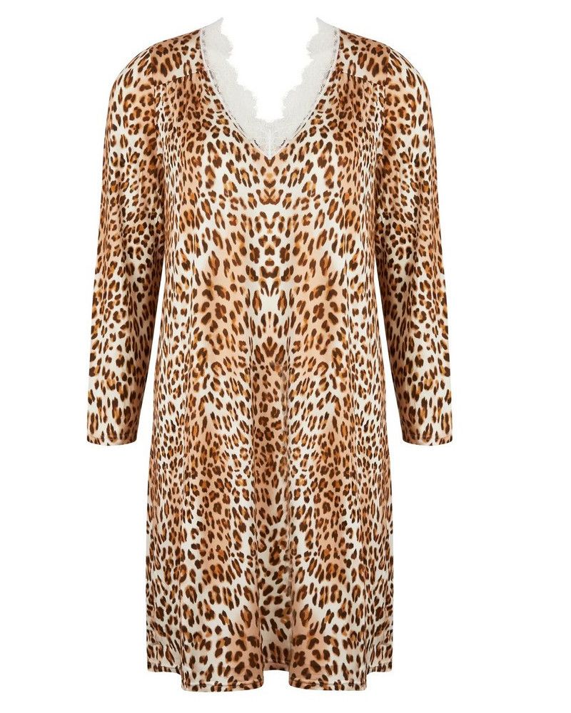 Nightdress long sleeves Antigel Panthère Sensuelle (Skin sensuelle)