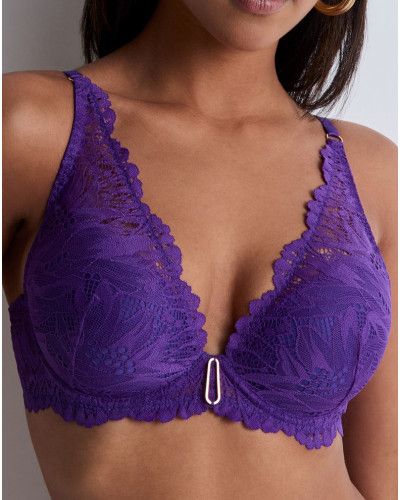 Soutien-gorge plunge foulard Aubade Flowermania (Poison Purple)