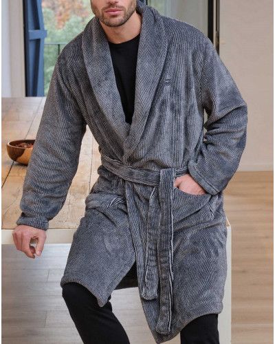 Robe De Chambre Homme Thermolactyl – Polaire – Taille S à XXL – Bleu – 100% Polyester