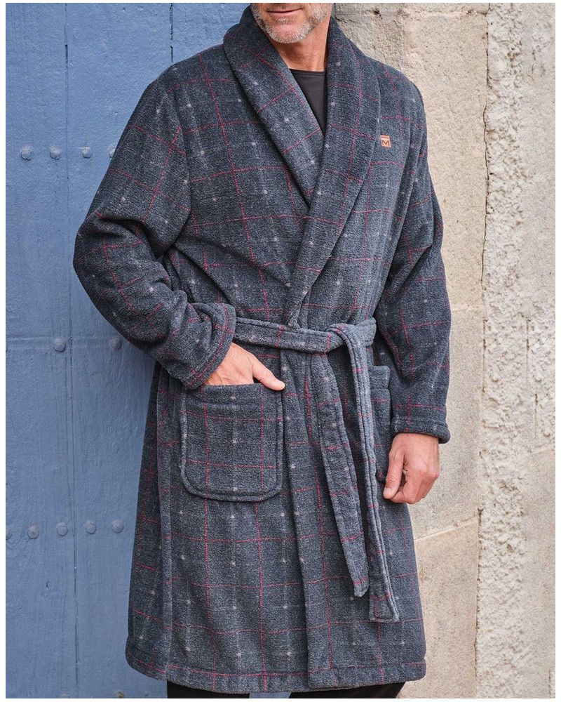 Bathrobe checkered with pocket Massana (Multicolour)