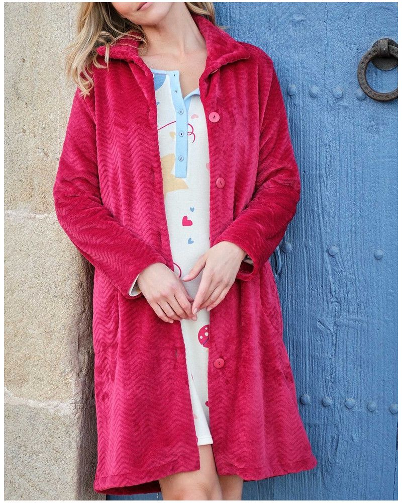 Albornoz con cuello Massana (Fucsia)