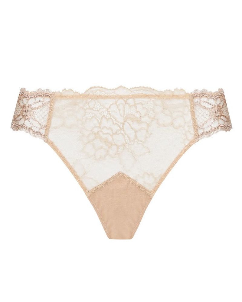 String Tanga Dentelle Lise Charmel Séduction Cavalière Ambre - Taille 40, Neuf Avec étiquettes