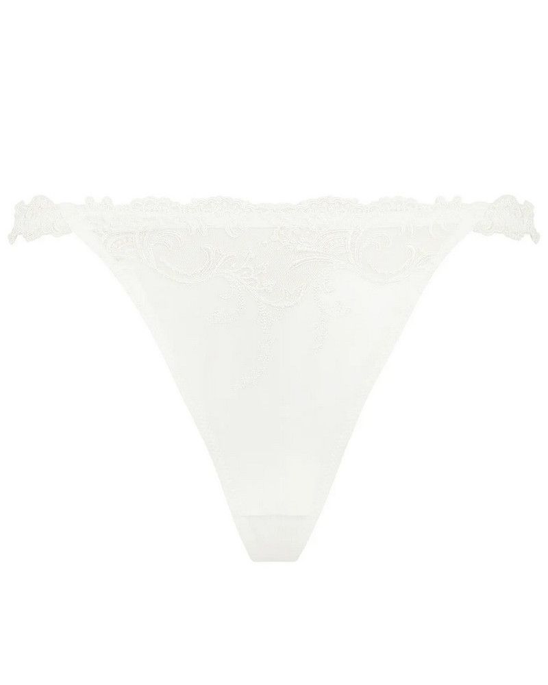 Tanga sexy Lise Charmel Splendeur Soie (Ecru Nacre)