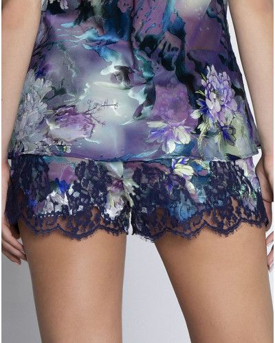Short dévoré en soie Lise Charmel Déesse Désirs (Mauve Désir)