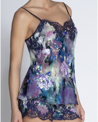 Short dévoré en soie Lise Charmel Déesse Désirs (Mauve Désir)