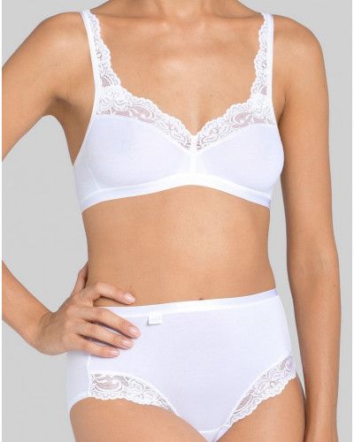 Soutien-gorge sans armature coton Sloggi Romance (Blanc)