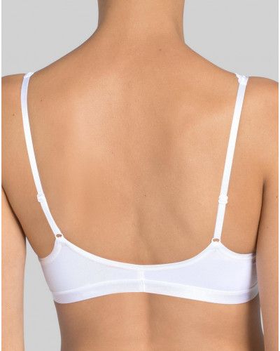 Soutien-gorge sans armature coton Sloggi Romance (Blanc)