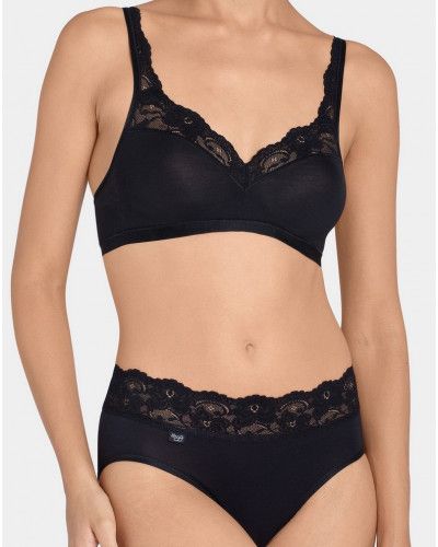 Soutien-gorge sans armature coton Sloggi Romance (Noir)