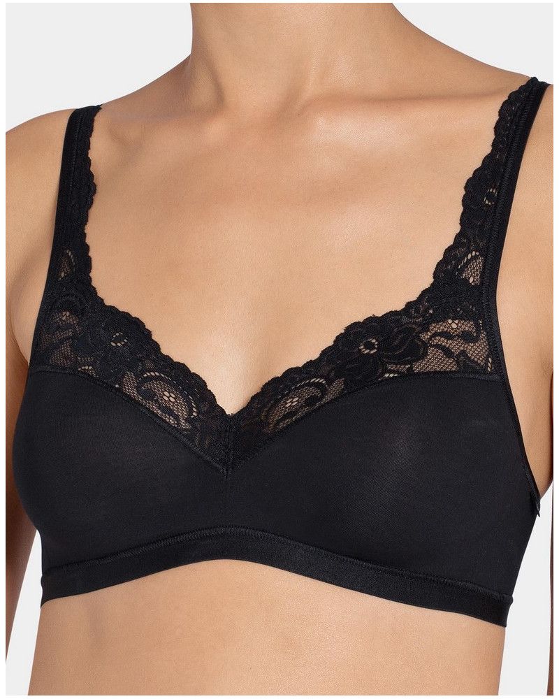 Cotton wireless bra Sloggi Romance (Black)