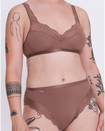 Soutien-gorge sans armature coton Sloggi Romance (Cacao)
