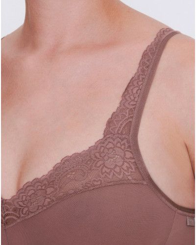 Cotton wireless bra Sloggi Romance (Cacao)