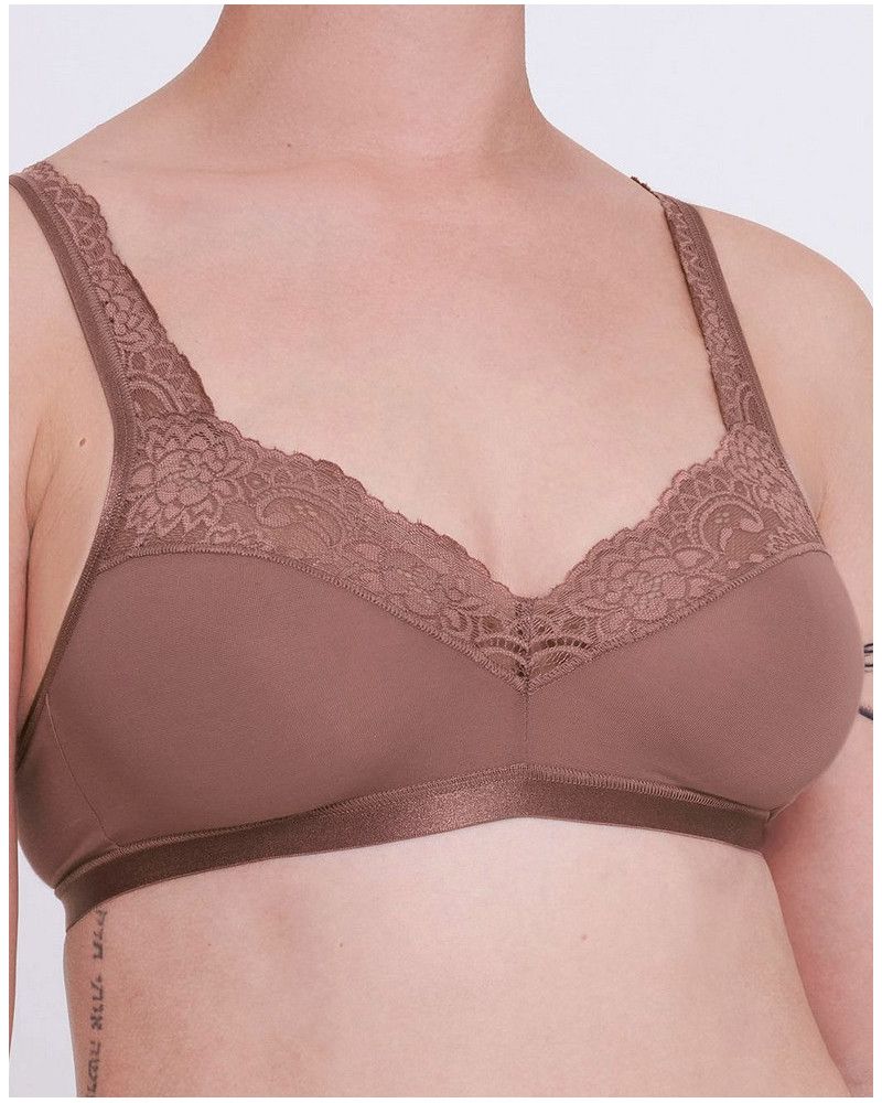 Cotton wireless bra Sloggi Romance (Cacao)