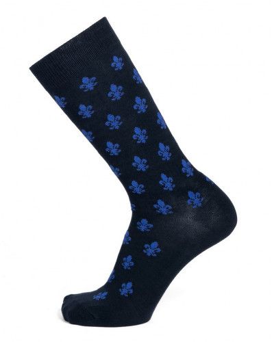 Chaussettes homme en coton Maison Broussaud Fleur De Lys (Marine)