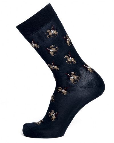 Chaussettes homme en coton Maison Broussaud Cavaliers (Marine)