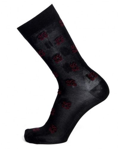 Men cotton socks Maison Broussaud Monogramme Royal (Noir bordeaux)