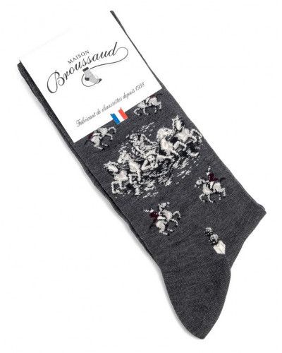 Men cotton socks Maison Broussaud La Fontaine (Gris)