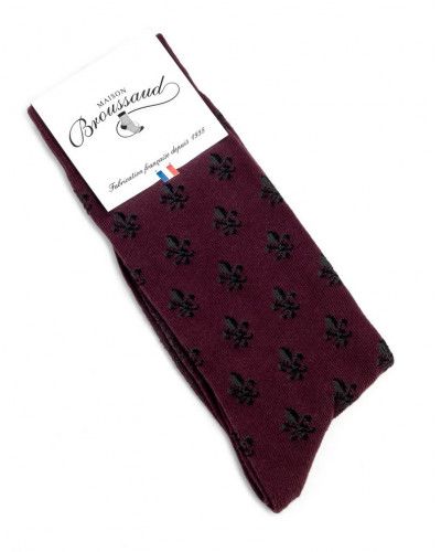 Chaussettes homme en coton Maison Broussaud Fleur De Lys (Bordeaux)