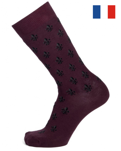 Men cotton socks Maison Broussaud Fleur De Lys (Bordeaux)