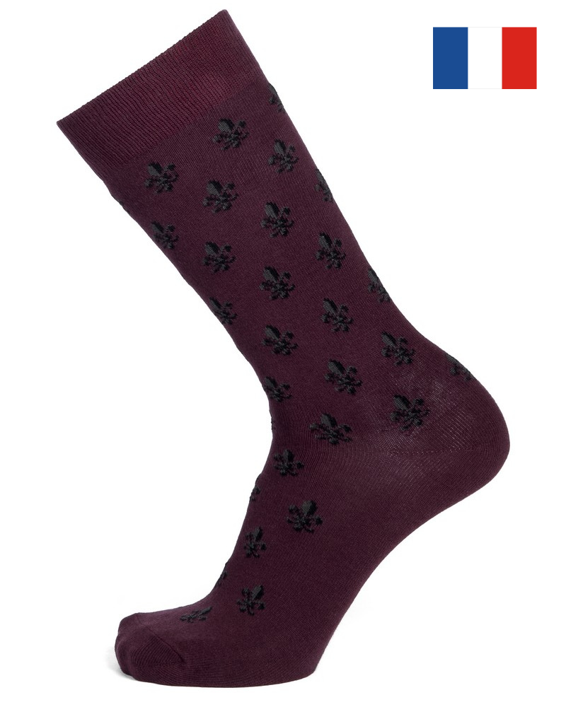 Men cotton socks Maison Broussaud Fleur De Lys (Bordeaux)
