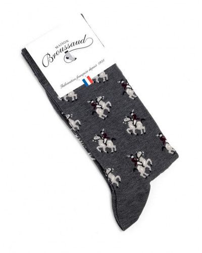 Men cotton socks Maison Broussaud Cavaliers (Gris)
