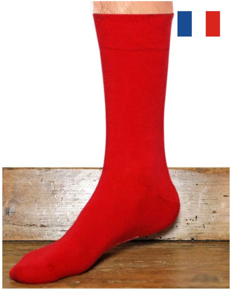 Men socks Maison Broussaud Permanent uni (Rouge)